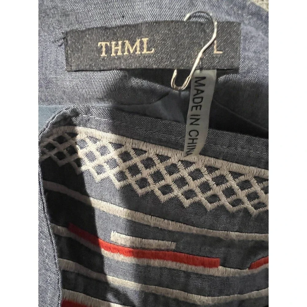 THML Skirt Womens Large Embroidered Striped Mini boho western aztec southwestern - Picture 4 of 6